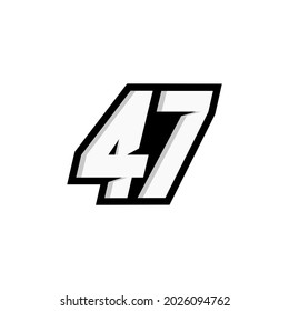 Racing Number 47 Logo On White Stock Illustration 2026094762 | Shutterstock