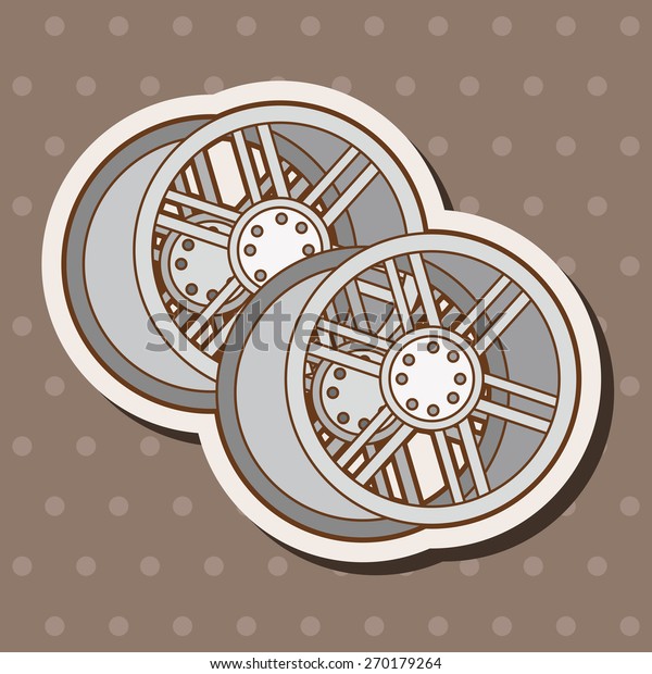 racing wheel, cartoon\
stickers icon