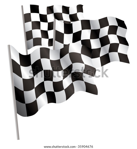 Racing-sport finish 3d flag. Raster illustration.\
Isolated on\
white.