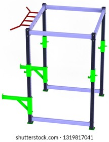 rack exercise machine with a barbell 3d
