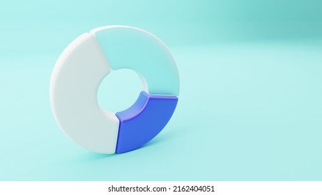 Radial Graph Icon With Blue And Glass Elements On A Light Isolated Background 3d Render