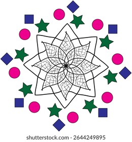 Radial simmetry with lines and colors