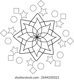 Radial simmetry with lines and colors