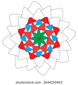 Radial simmetry with lines and colors