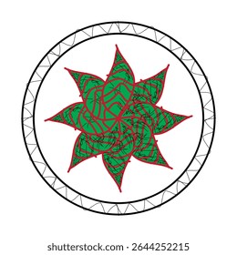 Radial simmetry with lines and colors