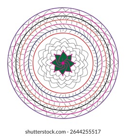 Radial simmetry with lines and colors