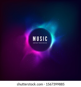 Radial sound wave curve with light particles. Colorful equalizer visualisation. Abstract colorful cover for music poster and banner. illustration background - Powered by Shutterstock