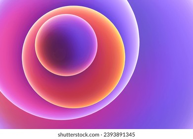 Radiant abstract composition with overlapping circles in a gradient of purple, blue, and orange, creating a lively backdrop with a sense of depth and movement for web graphics