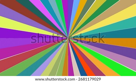 Radiant multi colored beams emanating from a central point design