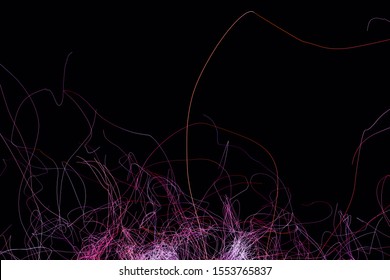 Radiative and glowing lines with gradient lines, 3d rendering. Computer digital drawing.