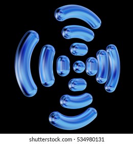 Radio Frequency Identification Symbol. 3d Illustration