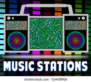 Radio Stations Indicating Audio Broadcasting And Soundtrack
