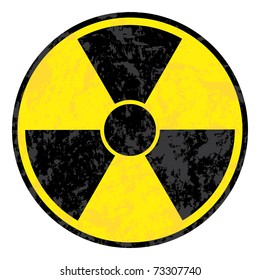 radioactive symbol. Grunge icon.
