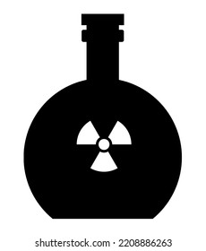 Radioactive Vintage Bottle, Black Icon Flat Style