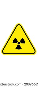 Radioactive Warning Symbol Triangle Yellow And Black