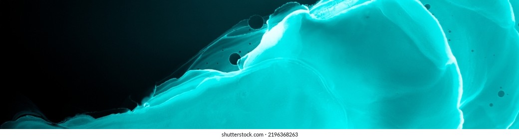 Radiology Background. Black Microscope Artwork. Macro Human Body Scan. Blue Biomedical Fluid. Modern Splash. Fashion Pattern With Space Effect. Turquoise Radiology Background.