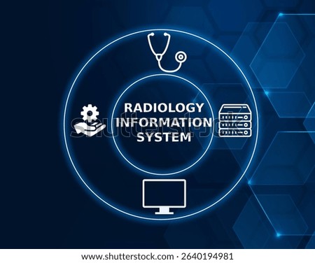 radiology information system tech concept.A medical imaging technology used to manage patient data and images within radiology departments.