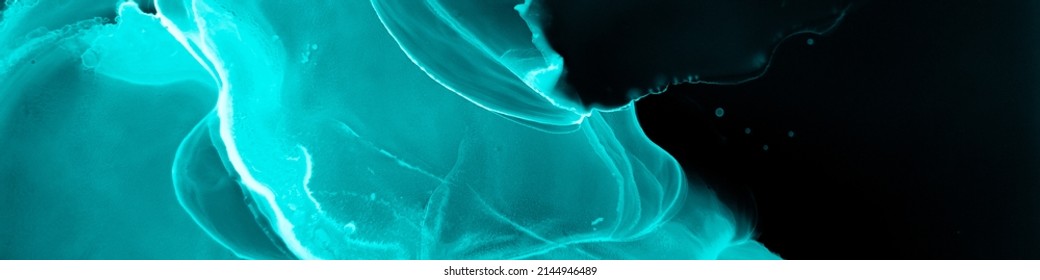 Radiology Texture. Turquoise Microscopy Fluid. Micro Human Body Scan. Geodesy Splash. Black Biochemistry Pattern. Fractal Artwork With Space Effect. Blue Radiology Texture.