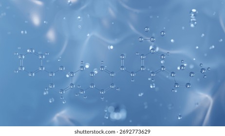 radotinib molecular structure, 3d model molecule, antineoplastic agent structural chemical formula view from a microscope