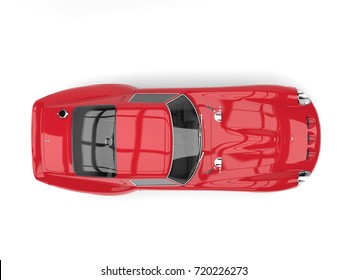 Rage Red Vintage Race Car - Top View - 3D Illustration