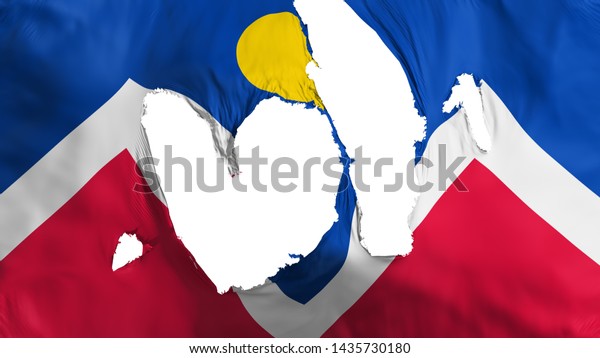 Ragged Denver city, capital of Colorado state\
flag, white background, 3d\
rendering