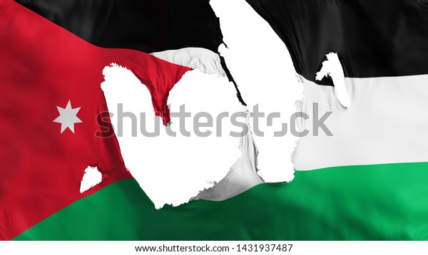 Ragged Jordan\
flag, white background, 3d\
rendering