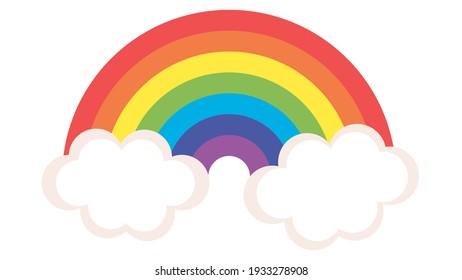 Raibow Two Cute Clouds Stock Illustration 1933278908