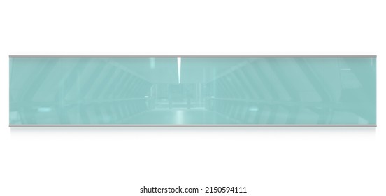 Railing on light gray background, 3d rendering.
