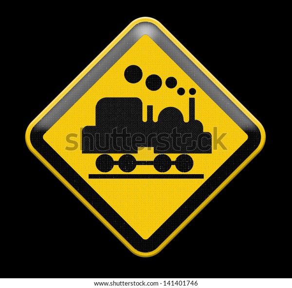 Railroad Level Crossing Sign Without Barrier Stock Illustration