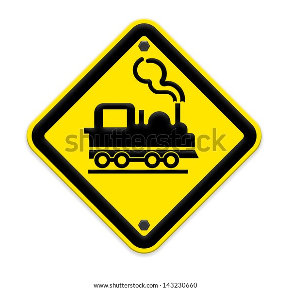 Railroad Level Crossing Sign Without Barrier Stock Illustration