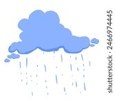 The rain clooud element weather isolated illustration