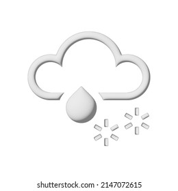 rain flurries icon 3d isolated on white background