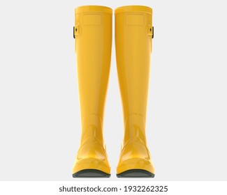 Rainboots isolated on background. 3d rendering - illustration