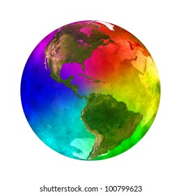 Rainbow and beauty planet Earth - America Elements of this image furnished by NASA