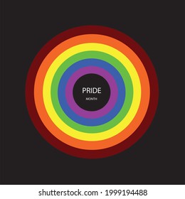 Rainbow Circle Pride Graphics Design. Template LGBT Event Banner Design.