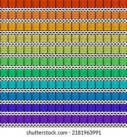 Rainbow Color - Crochet Stitch Style , Seamless Pattern , Ethnic