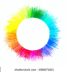 Rainbow Color Pencil Circles Texture 