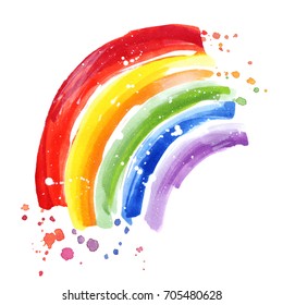 Rainbow Colors Paint Strokes. Rainbow Flag, Gay Pride Symbol