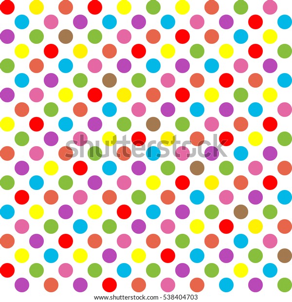 Rainbow Colors Polka Dots Pattern On Stock Illustration 538404703
