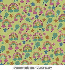 Rainbow Colors Stars Kids Room Wallpapers Nature Textiles Colorful Background Summer Colors Report Pattern Wedding Cards Seamless