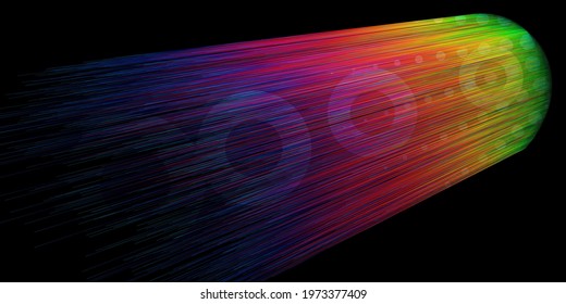 Rainbow Comet Abstract Colorful Background Wallpaper Template