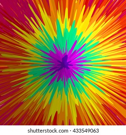 Rainbow explosion, abstract background.