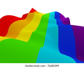 Rainbow Flag Isolated On White.