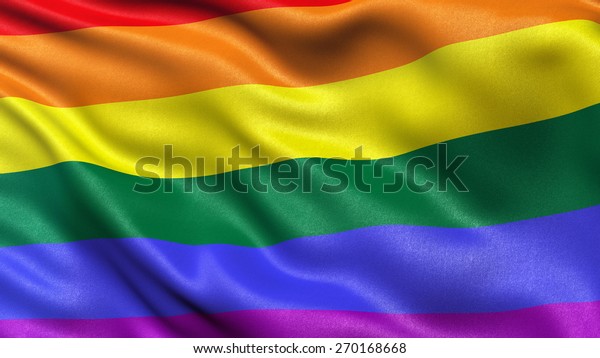 Rainbow Flag Waving Wind Stock Illustration 270168668