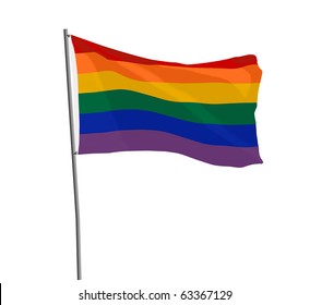 Rainbow Gay Pride Flag Isolated On White