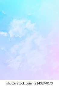 Rainbow Gradient Background  Smooth Pastel And Subtle Combinations Of Pinks, Blues And Purples Add To The Beauty Twilight Of The Atmospheric Sky. With Clouds And Fog  Soft White.