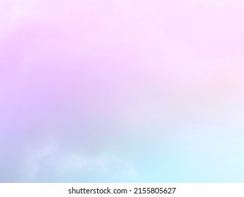 Rainbow Gradient Background  Soft Pastel Colors And Subtle Blends. Pale Pink, Cyan Blue And Purple With The Beauty Of The Twilight Sky In A Thin White Mist Atmosphere Of Gentle And Beautiful Cool Tone