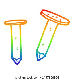 rainbow gradient line drawing cartoon old nails