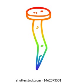 rainbow gradient line drawing cartoon brass nail