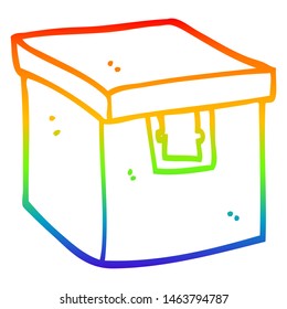 Rainbow Gradient Line Drawing Of A Cartoon Evidence Box